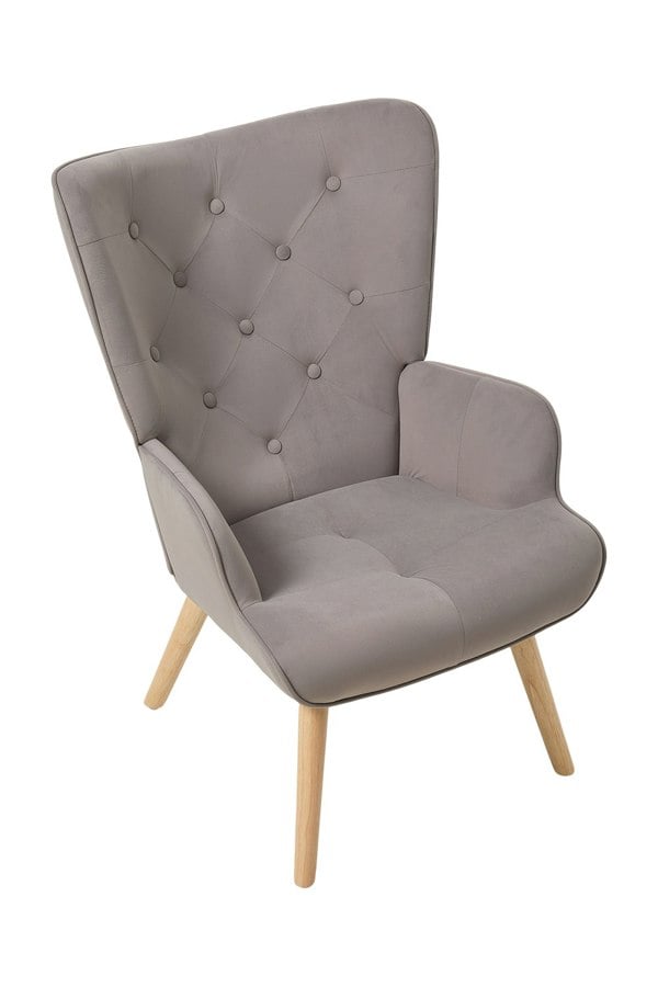 Living and Home Flannel Upholstered Tufted Lounge Chair