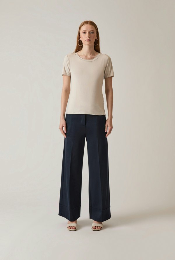 James Lakeland Short Sleeve Beige Top