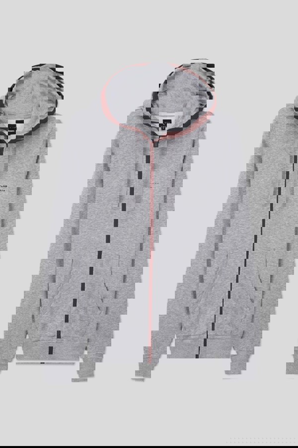 ENORSIA Men's Contrast Piping Detail Zip Front Hoodie