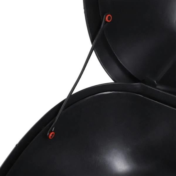 Black trunk lid support rods with red-tipped fasteners