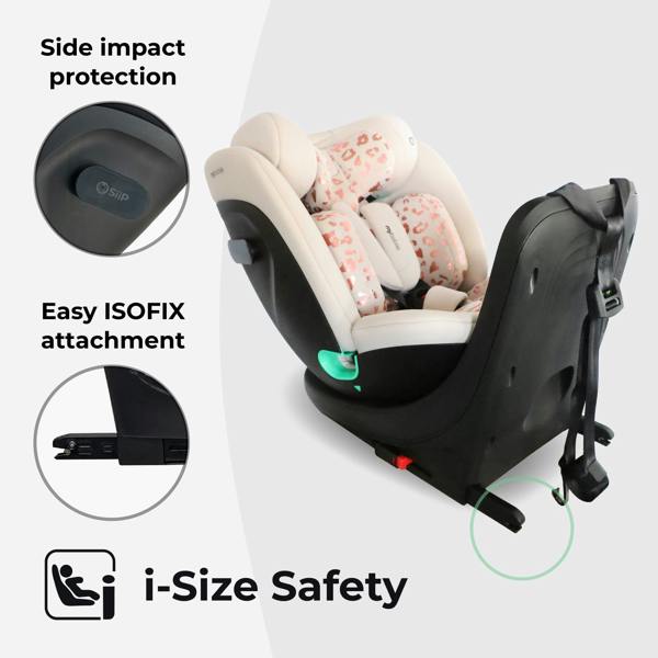 My Babiie MBCS300 i-Size (40-150cm) Spin Car Seat - Blush Leopard