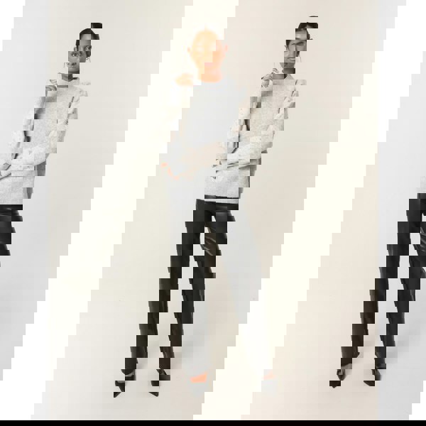 Blue Vanilla Flower Diamante Detailed Knitted Jumper