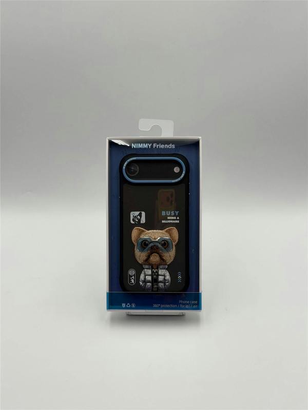 Nimmy Friends Nimmy Cool & Cute 2.0 Little Rich Tycoon Dog Case with MagSafe for iPhone 17 Air 6.5" Black Blue - N-KMLL-IP17-AIR-01