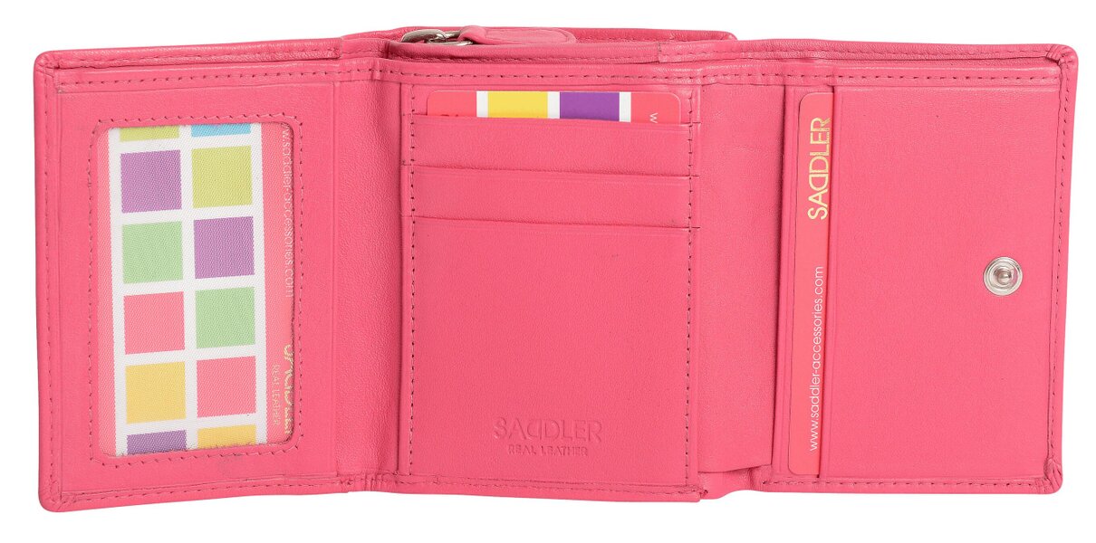SADDLER CARLA Handmade Leather Compact Trifold Purse – RFID Protected | 5 Card Slots, ID Window & Zipped Coin Pocket | Gift Boxed