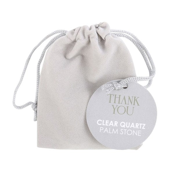 Serano Thank You Clear Quartz Crystal Palm Stone