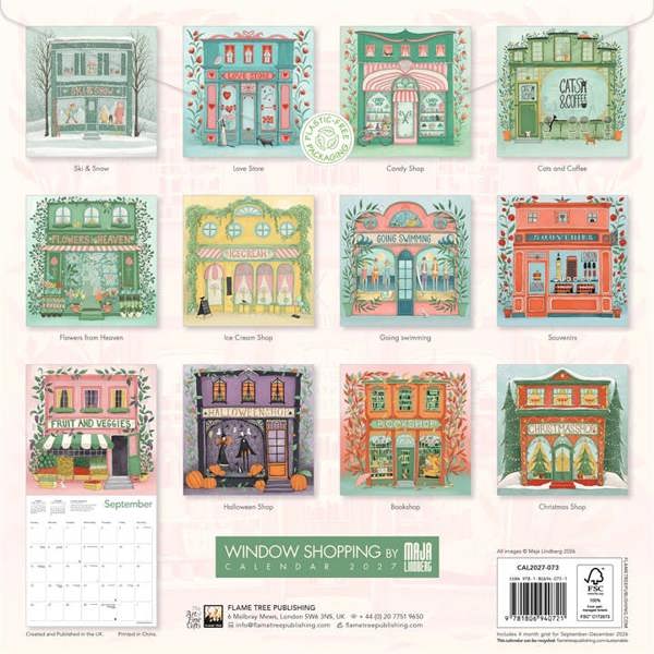 Maja Lindberg, Window Shopping Calendar 2027, Wall Calendars, Month To View, Art, Gift