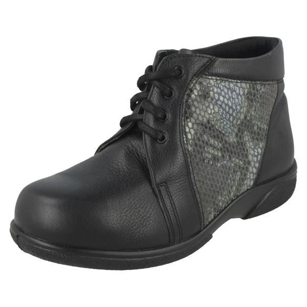 DB Shoes Ladies Easy B Casual Boots With Snake Skin Detail Donna