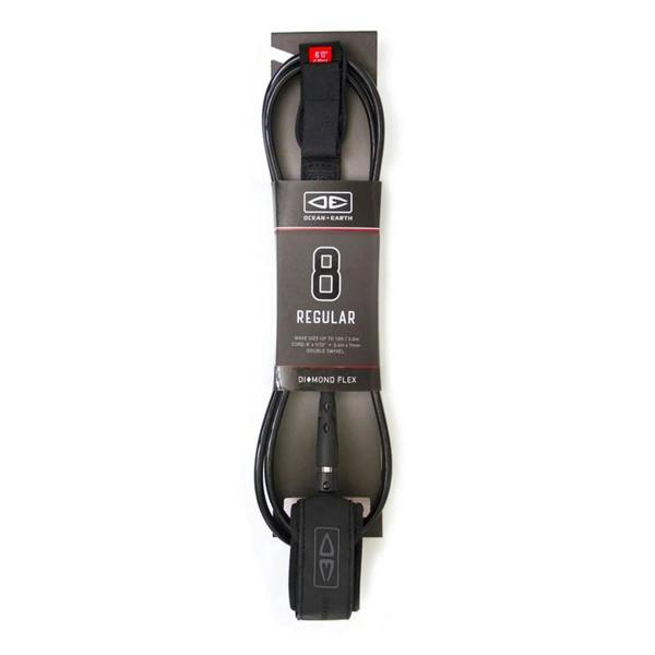 Ocean & Earth 8’0 Regular Moulded Surf Leash Black