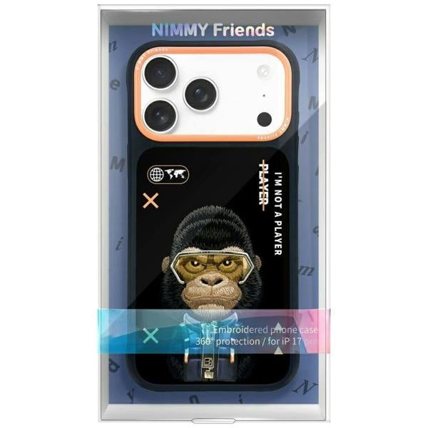 Nimmy Friends Nimmy Cool & Cute 2.0 Gorilla Case with MagSafe for iPhone 17 Pro 6.3" Black Orange - N-KMLL-IP17-PRO-016