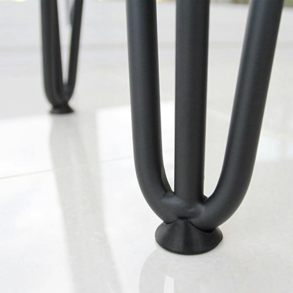 Grey 10mm hairpin leg feet protectors with a sleek design, featuring a smooth finish and durable material for furniture stability