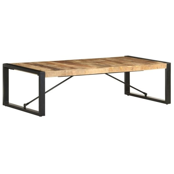 Berkfield Coffee Table 140x70x40 cm Rough Mango Wood
