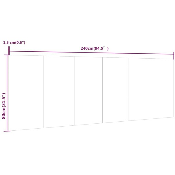 Berkfield Wall Headboard Grey Sonoma 240x1.5x80 cm Engineered Wood