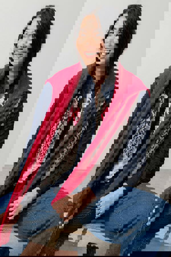 Lily & Me Suvi Fair Isle Knitted Waistcoat Chocolate