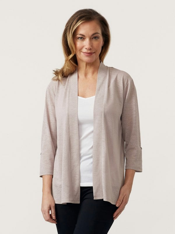 PennyPlain Roll Up Sleeve Cardigan - Cloud