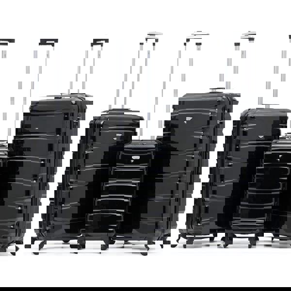 Flight Knight Set of 3 Hard Shell Suitcase Cabin & Check in Cases with TSA Lock