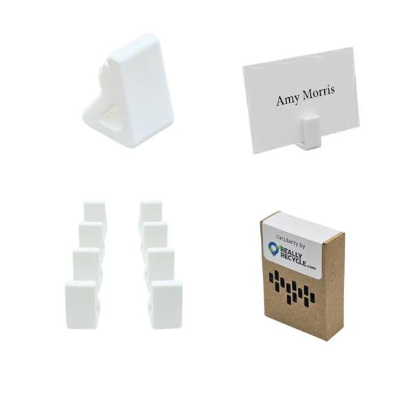 White Mini Sign Holder, Place Card Stand, Table Name Placeholder Display (8-pack)