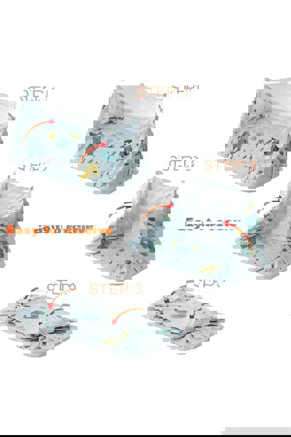 Living and Home 120cm W x 55cm D x 50cm H Large Portable Foldable Bathtub with Cushion Light Blue