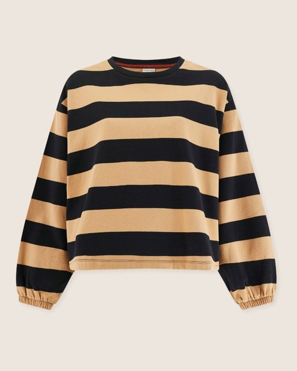 Organic cotton Ivy Multicolour Stripe Print Sweatshirt- image 1