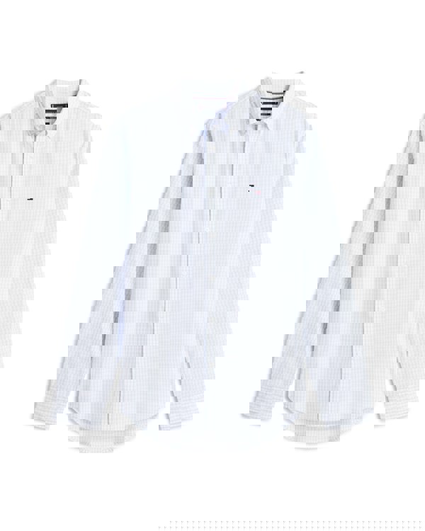 Tommy Hilfiger Flex Poplin Big Gingham Mens Shirt - Sweet Blue/Check - CHO - Designer Mens Shirts