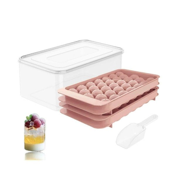 DS Living Mini Sphere Ice Cube Tray x 2 and Holder Pink