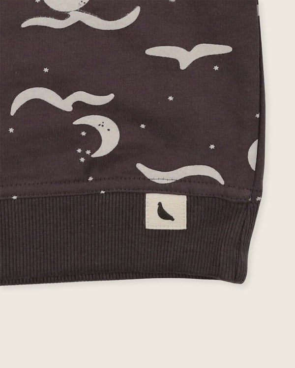 organic cotton Charcoal Grey Moon Wave Print Sweatshirt - image 4