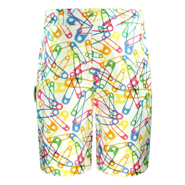 Moschino Multicolour Pin Design Shorts - White