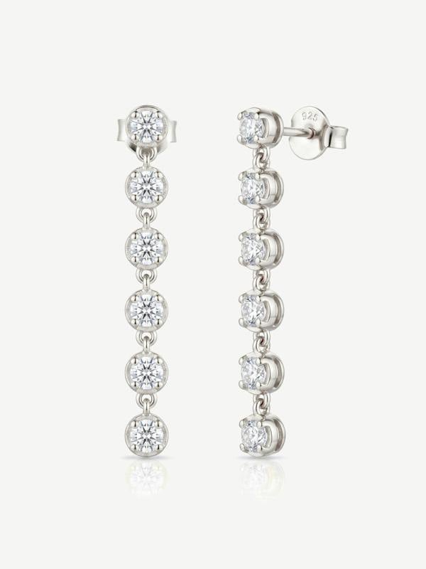 MUCHV Moissanite Tennis Drop Earrings