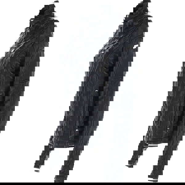 Monomoi Ladies Leather Fashion Biker Jacket Black: Victoria