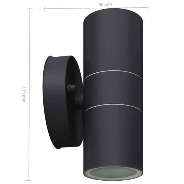 Berkfield Outdoor LED Wall Lights 2 pcs Stainless Steel Up/Downwards