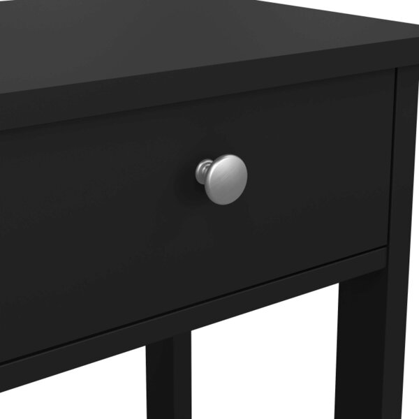 Wyld Haus Gossmere Matt Black Bedside Table 1 Drawer