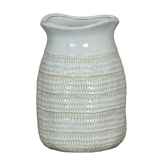 Hill Interiors Tava Hewn Medium Vase - White
