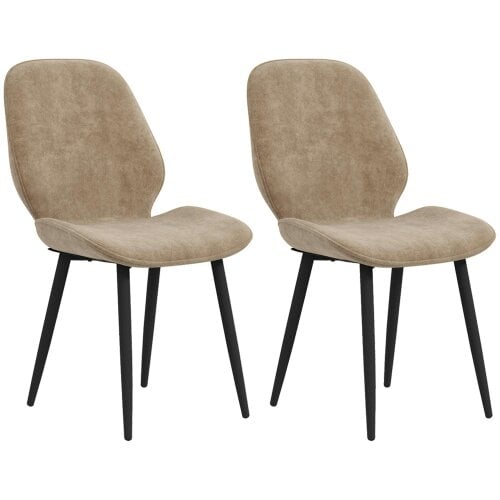 Wyld Haus Sumaba Velvet Light Brown Dining Chairs Set Of 2 With Metal Legs