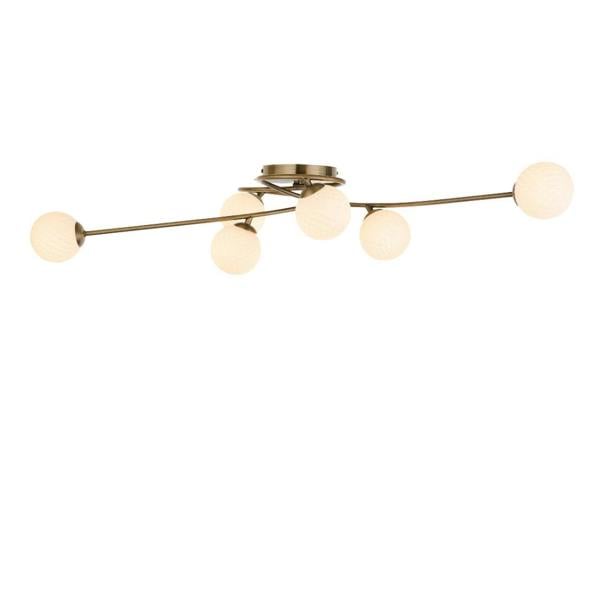 Pagazzi Lighting Jaymie 6-Light Antique Brass Semi-Flush Ceiling Light