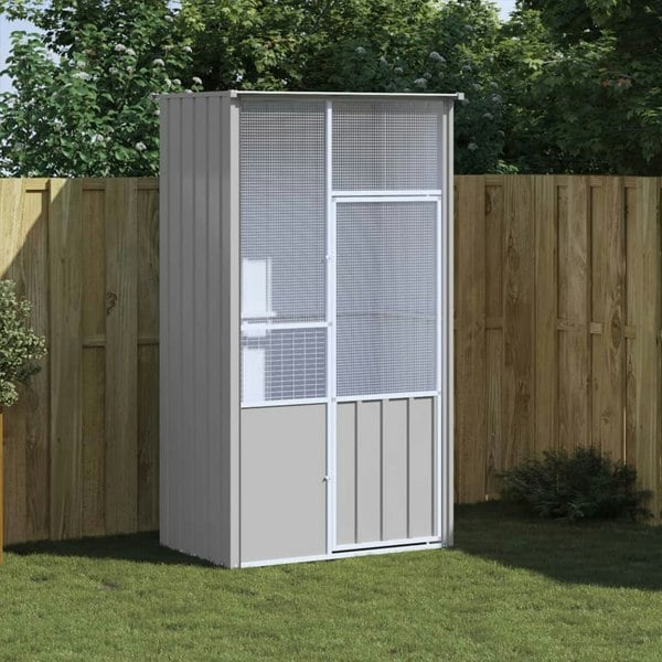 Berkfield Bird Cage Grey 115x78x200 cm Galvanised Steel