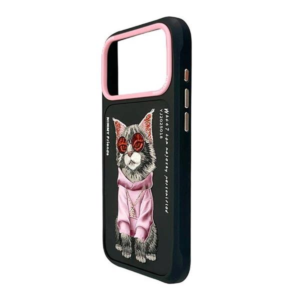 Nimmy Friends Nimmy Glasses Cool Cat Case with MagSafe for iPhone 17 Pro Max 6.9" Black Pink - N-YJ-IP17-PRO-MAX-018