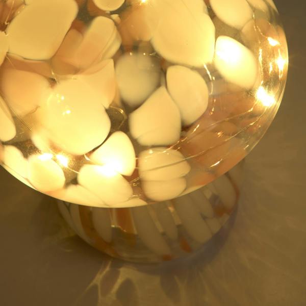 Lighting Collection Pixie LED Glass Mushroom Lamp - Coral