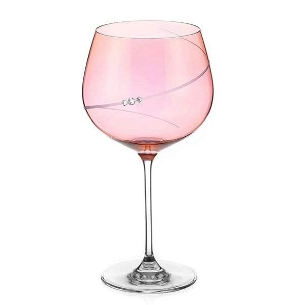 Diamante Pink Silhouette Gin Glass Adorned with Swarovski Crystals - Single Glass