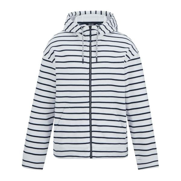 Regatta Womens/Ladies Bayletta Striped Full Zip Hoodie - White/Navy - 