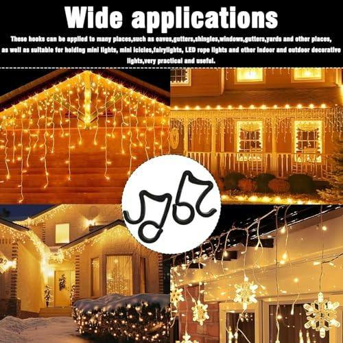 24Pcs Black Gutter Hooks for Festive Lights and Seasonal Outdoor Decorating image 8
