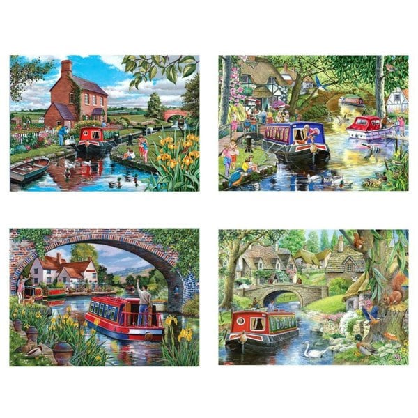 The House of Puzzles Cruising The Canals - 4 x 500 Piece Jigsaw Puzzle