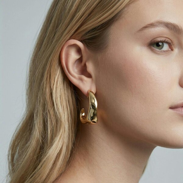 Uchi & Soto Nami Gold Hammered Earrings