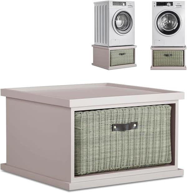 Statement Furniture Tetbury Washing Machine Pedestal, Dryer Stand with Storage Basket