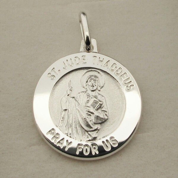 Christopher James of London Sterling Silver St Jude Thaddeus Medal With Optional Engraving and Chain