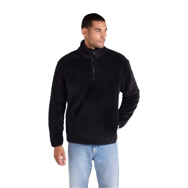 Animal Mens Teddy Fleece Half Zip Jacket - Black - 