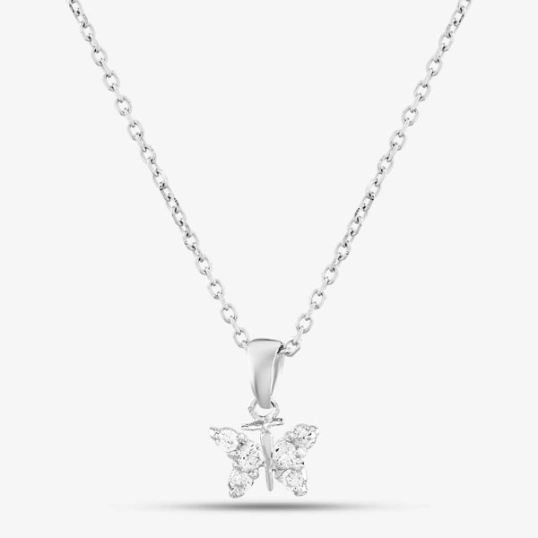 T. H. Baker Sterling Silver Pavé Butterfly Pendant E446P 3A