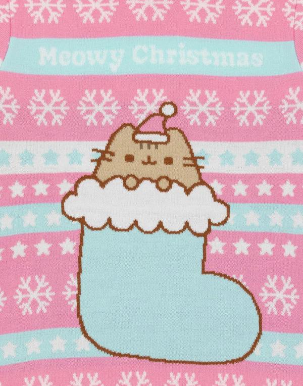 Pusheen Girls Pink Christmas Stocking Christmas Jumper