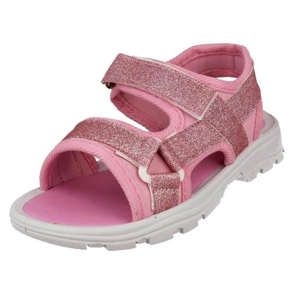 Spot On Girls Spot On Hook & Loop Strap Glitter Sandals H0366