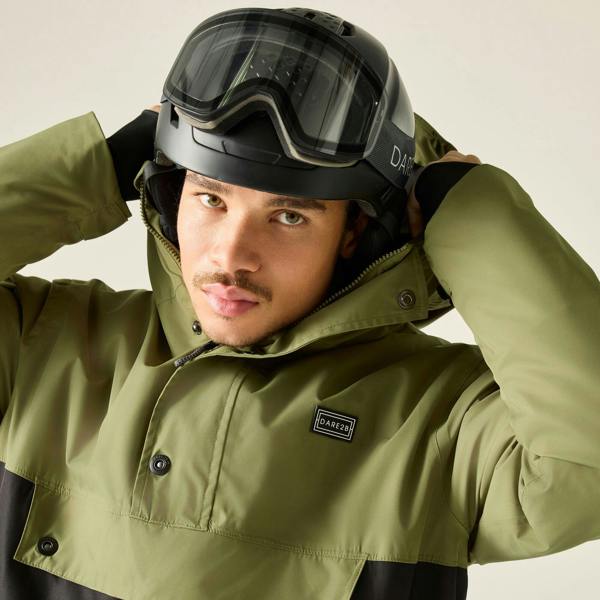 Dare 2B Mens Freeride III Overhead Ski Jacket - Black/Martini Olive - 
