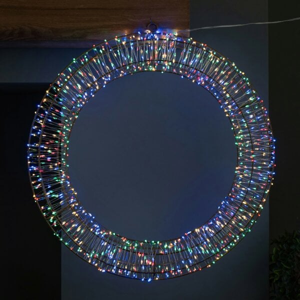 Samuel Alexander 45cm Light up Christmas Wreath with 960 Multi-Coloured LEDs