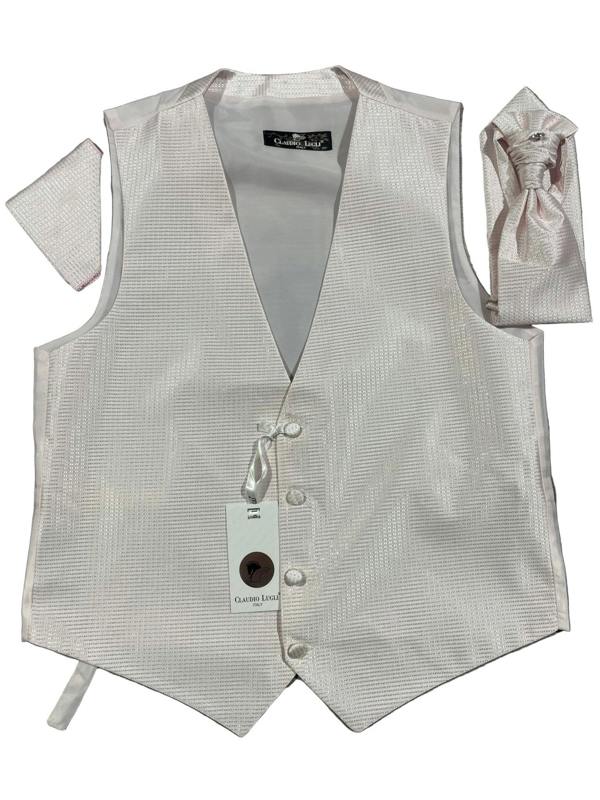SPARKLING WAISTCOAT, CRAVAT AND HANDKERCHIEF SET - Claudio Lugli Shirts